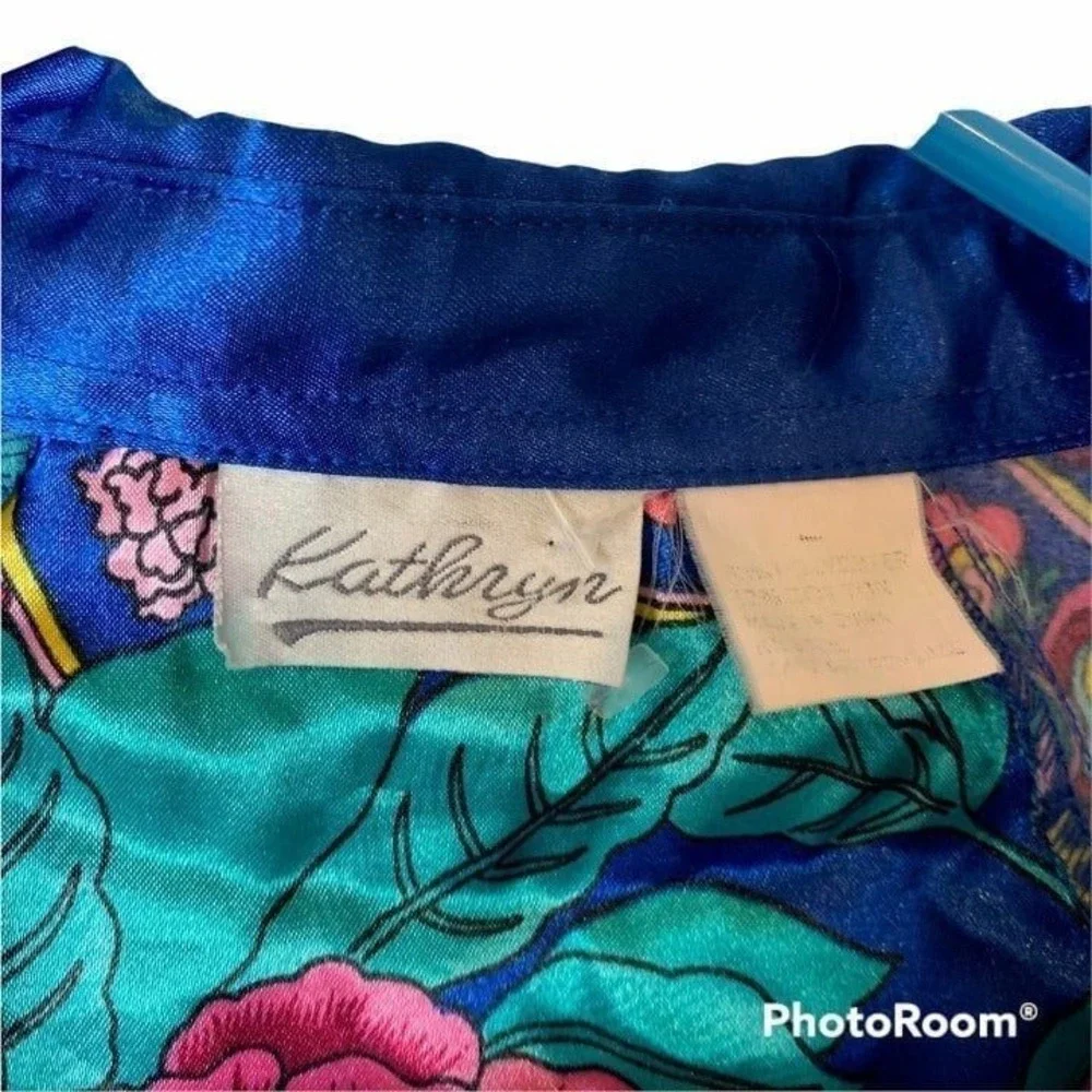 Vintage Kathryn Silky Large‎ Nightgown Night Shirt Floral VTG